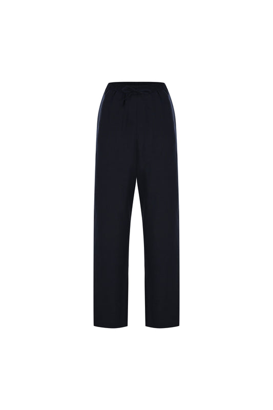 COSMOS LOOSE-FIT NAVY  LINEN PANTS